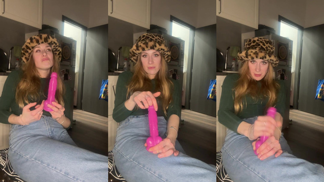 Skinny babe showed her talents on a pink dildo - CzechCouple