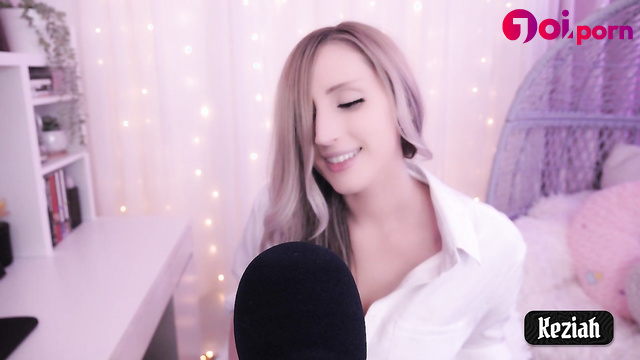 Hot blonde turns you on with ASMR - Keziah