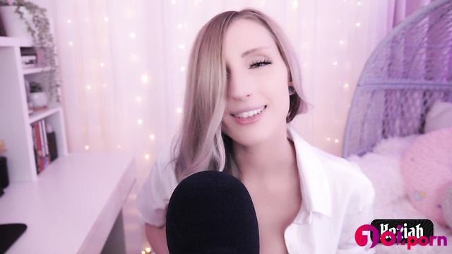 Hot blonde turns you on with ASMR - Keziah