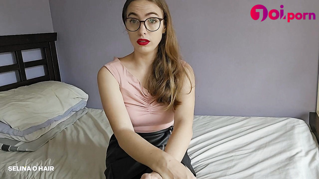 Sexy blonde with glasses makes you lick her dirty feet in stockings - Selina O Hair