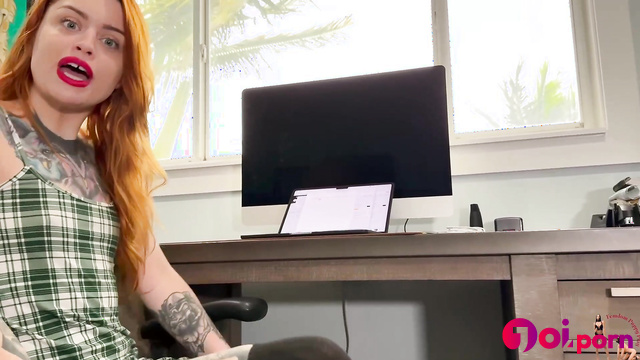 Redhead girl makes you worship her sweet legs in stockings - Jasper Reed