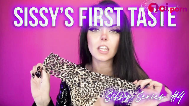 Sissy’s first taste of cum (look how she licks her panties) - Farrah de Rossi