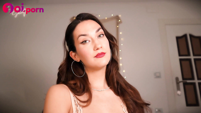 Hot brunette teases with her body and makes you jerk off - Sara Saint