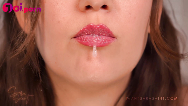 Sexy girl seduces you with her hot lips and tongue - Sara Saint