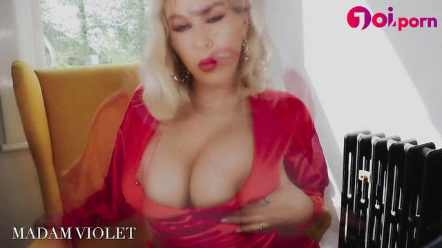 Curvy blonde wants to see your cum after hypnosis session - Goddess Madam Violet