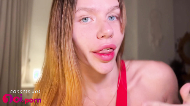 Slut in red wants you on her bed, loser - Goddess Vos