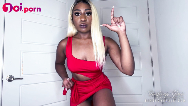 Ebony mistress humiliates you and teases you with her hot body - Temptress Blair