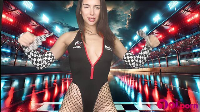 Brunette invites you to a race in which you will win - Goddess Arii